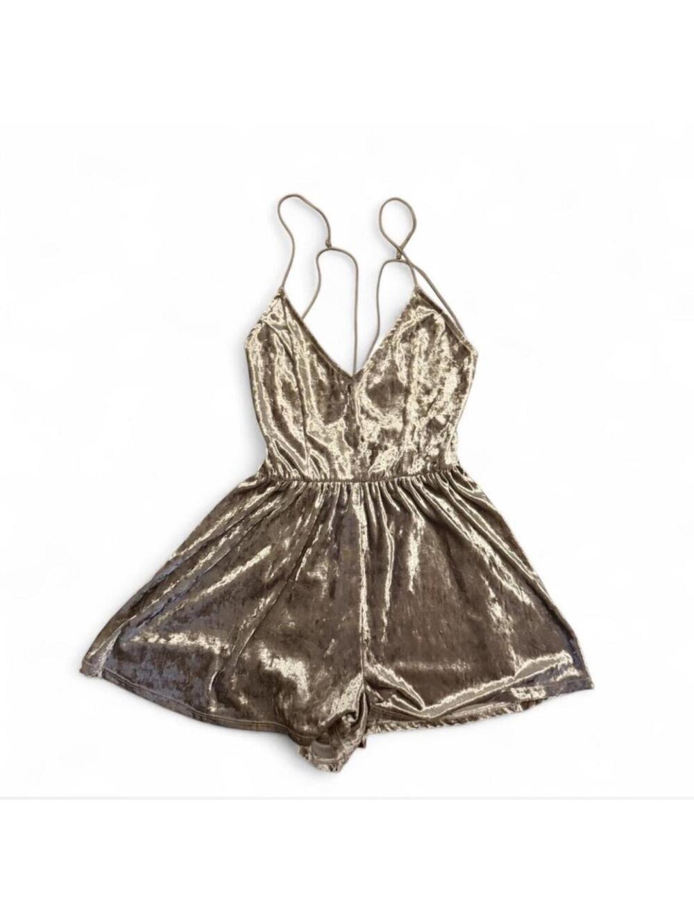 LA hearts velvet womens romper size small